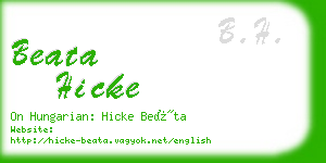 beata hicke business card